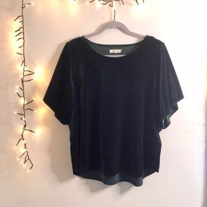 Madewell velvet green top